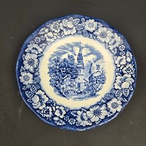 Liberty Blue Old North Church Saucer Historic Colonial Scenes Made in England